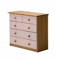 Verona 3 plus 2 Drawer Chest Pink