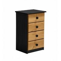 verona 4 drawer bedside table graphite with antique