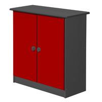 Verona Graphite Cupboard with Red