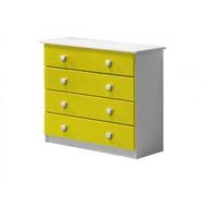 Verona 4 Drawer White Chest with Lime