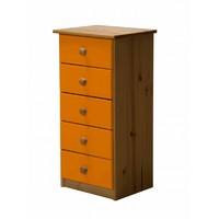 Verona 5 Drawer Bedside Table Orange