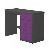 Verona 4 Drawer Single Graphite Dressing Table with Lilac