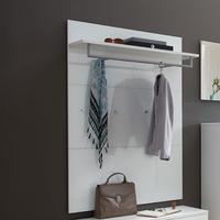 Vector Wall Mounted Coat Rack Panel In White With Glass Fronts