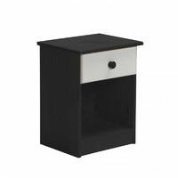 Verona 1 Drawer Bedside Table Graphite with White