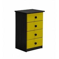 verona 4 drawer bedside table graphite with lime