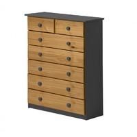 Verona 5 plus 2 Drawer Graphite Chest with Antique