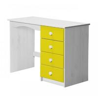 verona 4 drawer single whitewash dressing table with lime