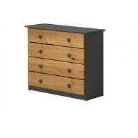 Verona 4 Drawer Graphite Chest with Antique