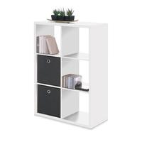 Version Shelving Unit In White With 6 Compartments