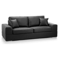 Vedori Faux Leather 3 Seater Sofabed Black