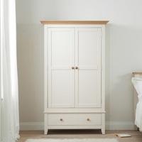 verso wooden wardrobe in ivory white with 2 doors 1 drawer