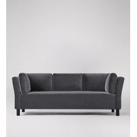 Venezia Three-seater sofa in Granite Velvet, Black Birch Feet