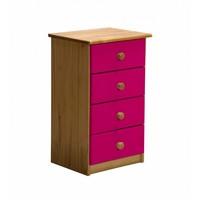 Verona 4 Drawer Bedside Table Fushia