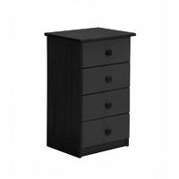 Verona 4 Drawer Bedside Table Graphite with Graphite