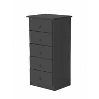 Verona 5 Drawer Bedside Table Graphite with Graphite