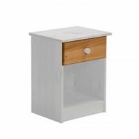 verona 1 drawer bedside table white with antique