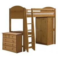 verona high sleeper storage set verona antique pine highsleeper with t ...