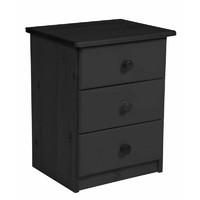 Verona 3 Drawer Bedside Table Graphite with Graphite