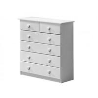 Verona 4 plus 2 Drawer White Chest with White