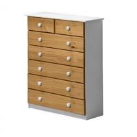 Verona 5 plus 2 Drawer White Chest with Antique