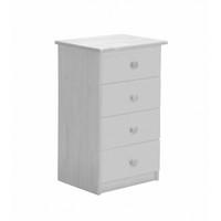 Verona 4 Drawer Bedside Table White with White