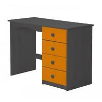 Verona 4 Drawer Single Graphite Dressing Table with Orange