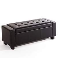 Verona Faux Leather Ottoman in Brown