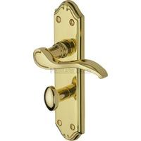 Verona Small Bathroom Door Handle (Set of 2) Finish: Polished Brass