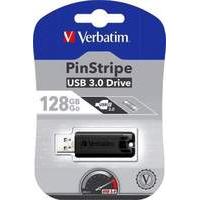 Verbatim (128gb) Store \'n\' Go Pinstripe Usb 3.0 Drive - Black