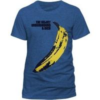VELVET UNDERGROUND Men\'s Banana Short Sleeve T-Shirt, Blue Heather, X-Large