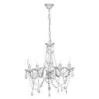 Versailles Chandelier 5 Arm White Acrylic Beads