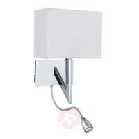 VEY wall light with LED reading light, chrome