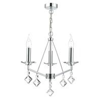 VEV0350 3 Light Pendant Light With Polished Chrome Candle Drips