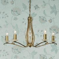 Venetia 5 Light Chandelier in Antique Brass