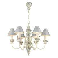 VER0612/AG11 Verona 6 Light Cream Chandelier With Shades