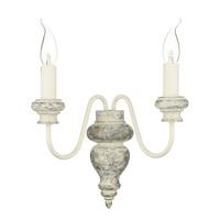 ver0912 verona 2 light distressed cream wall lamp