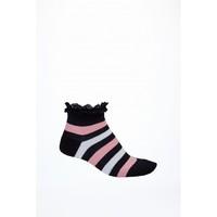 VERTICAL STRIPE FRILL TOP SOCK