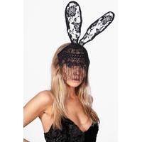 veiled lace bunny ears black