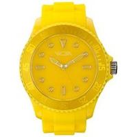 Vega Unisex Quartz Watch With Yellow Dial Analogue Display And Yellow Silicone
