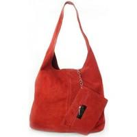 Vera Pelle Czerwony Zamszowy Shopper Bag Skórzana XL A4 women\'s Handbags in multicolour