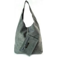 Vera Pelle Zamsz Shopper Bag Skórzana XL A4 women\'s Handbags in grey