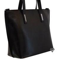 vera pelle 3384 womens shopper bag in black