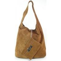 Vera Pelle Zamsz Shopper Bag Skórzana XL A4 Camel women\'s Handbags in multicolour
