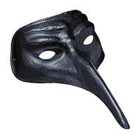 Venetian Mask W/long Nose - Black