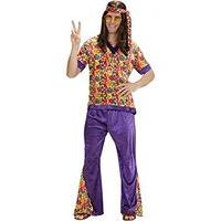 Velvet Hippie Dude Costume Large For 60s 70s Hippy Fancy Dress