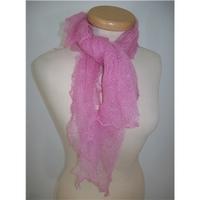very fine lacy knit candy pink mohair scarf