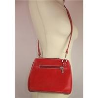 Vera Pelle Genuine Italian Leather Red Crossbody Bag