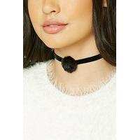 velvet pom pom choker