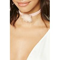 velvet pom pom choker