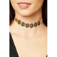 Velvet Etched Medallion Choker